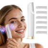 Electric Sonic Dermaplaning Razor for Women Facial Exfoliation Hair Remover LED Portable Shaver with 6 Cutter Heads for Skin