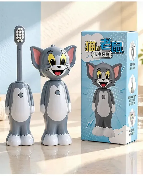 Tom & Jerry Toothbrush Disney Zootopia Scalable Toothbrush Cute Nick Judy Anime Figures Transformable Soft Bristled Toothbrush Fine Bristled Kids